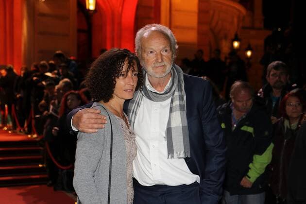 16.10.2015, Frankfurt, Alte Oper, roter Teppich, red Carpet Verleihung des Hessischen Film- und Kinopreises 2015 Ehrenpreisträger des hessischen Ministerpräsidenten Michael Gwisdek mit Ehefrau Gabriele auf dem roten Teppich
