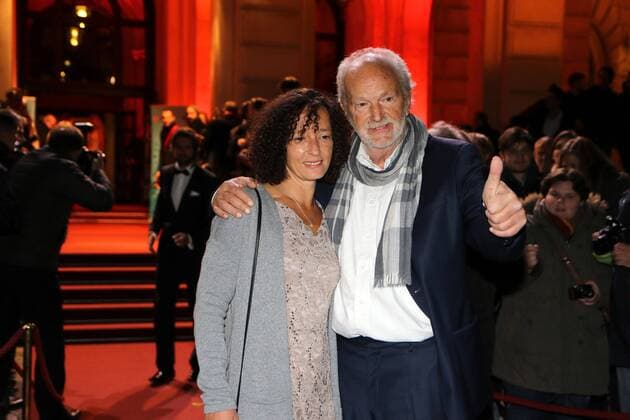 16.10.2015, Frankfurt, Alte Oper, roter Teppich, red Carpet Verleihung des Hessischen Film- und Kinopreises 2015 Ehrenpreisträger des hessischen Ministerpräsidenten Michael Gwisdek mit Ehefrau Gabriele auf dem roten Teppich