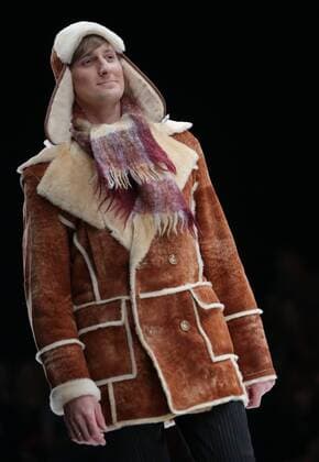 MOSCOW, RUSSIA. OCTOBER 17, 2015. A model showcases a creation by Kalinka-Morozov fashion house during the Moscow Fashion Week at Gostiny Dvor. Artyom Geodakyan TASS  TS010053