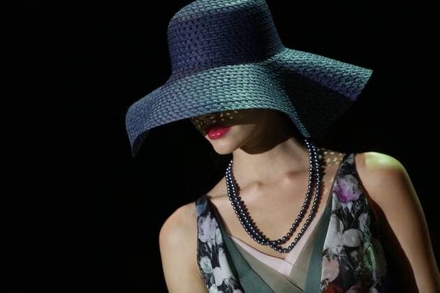 MOSCOW, RUSSIA. OCTOBER 17, 2015. A model showcases clothes during a catwalk show for Liza Romanuk s collection as part of the Moscow Fashion Week at Gostiny Dvor. Artyom Geodakyan TASS  TS010062