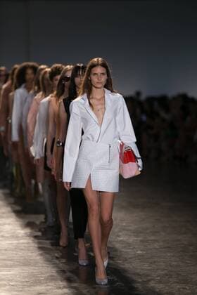 SAO PAULO, Brazil - 10 19 2015: SAO PAULO FASHION WEEK WINTER 2016- Animale during the Sao Paulo Fashion Week Winter 2016 held at Ibirapuera Park.  Ci?axNeder