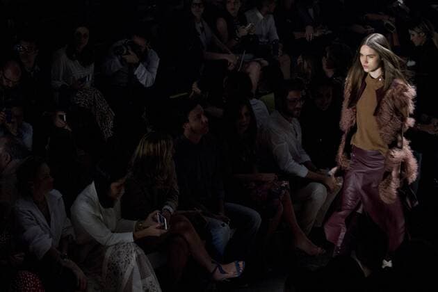 SAO PAULO, Brazil - 10 18 2015: WINTER 2016 Fashion Week stylist -Desfile Lilly Sarti during Fashion Week Winter 2016 held in Sao Paulo.  MarcoxGalv?o