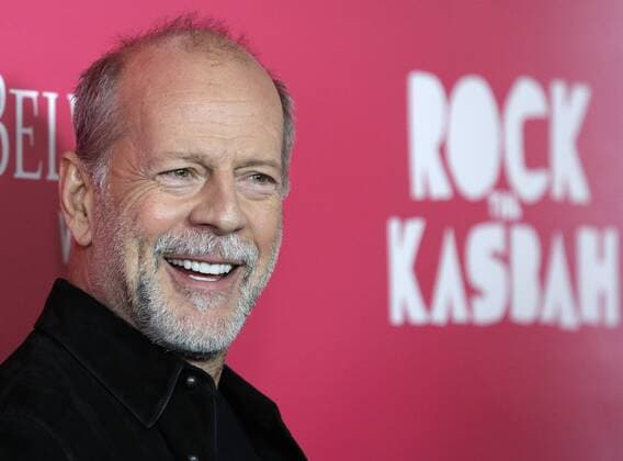 Bruce Willis arrives on the red carpet at the New York Premiere of Rock the Kasbah at AMC Loews Lincoln Square on October 19, 2015 in New York City.  NYP20151019137 JOHNxANGELILLO