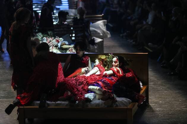 Oct. 19, 2015 - Sao Paulo, Brazil - A models present creations of Ronaldo Fraga during the 2016 Winter collection of the Sao Paulo Fashion Week. Sao Paulo Brazil - ZUMAp133