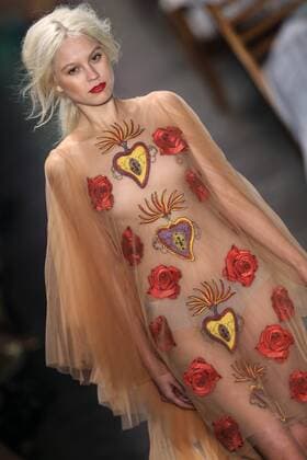 Oct. 19, 2015 - Sao Paulo, Brazil - A model presents a creation by Ronaldo Fraga during the 2016 Winter collection of the Sao Paulo Fashion Week. Sao Paulo Brazil - ZUMAp133