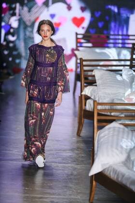 Oct. 19, 2015 - Sao Paulo, Brazil - A model presents a creation by Ronaldo Fraga during the 2016 Winter collection of the Sao Paulo Fashion Week. Sao Paulo Brazil - ZUMAp133