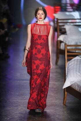 Oct. 19, 2015 - Sao Paulo, Brazil - A model presents a creation by Ronaldo Fraga during the 2016 Winter collection of the Sao Paulo Fashion Week. Sao Paulo Brazil - ZUMAp133