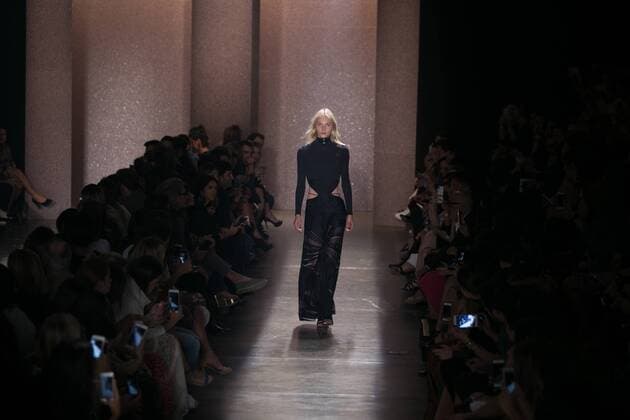 SAO PAULO, Brazil - 10 19 2015: SAO PAULO FASHION WEEK WINTER 2016- Lilly Sarti during Sao Paulo Fashion Week Winter 2016 held at Ibirapuera Park.  Ci?axNeder