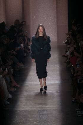 SAO PAULO, Brazil - 10 19 2015: SAO PAULO FASHION WEEK WINTER 2016- Lilly Sarti during Sao Paulo Fashion Week Winter 2016 held at Ibirapuera Park.  Ci?axNeder