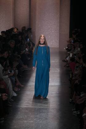 SAO PAULO, Brazil - 10 19 2015: SAO PAULO FASHION WEEK WINTER 2016- Lilly Sarti during Sao Paulo Fashion Week Winter 2016 held at Ibirapuera Park.  Ci?axNeder