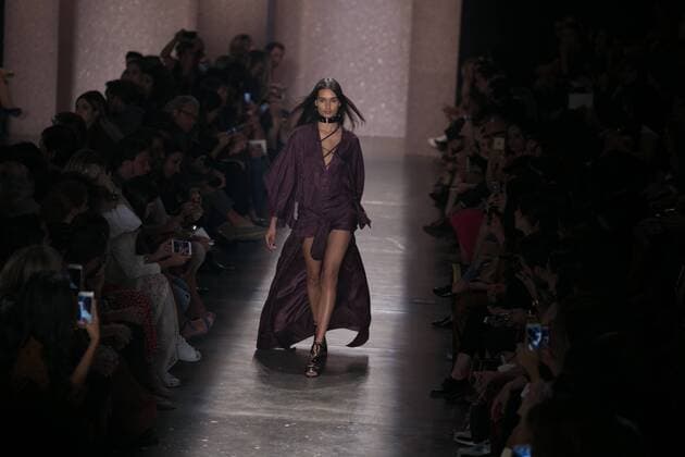 SAO PAULO, Brazil - 10 19 2015: SAO PAULO FASHION WEEK WINTER 2016- Lilly Sarti during Sao Paulo Fashion Week Winter 2016 held at Ibirapuera Park.  Ci?axNeder