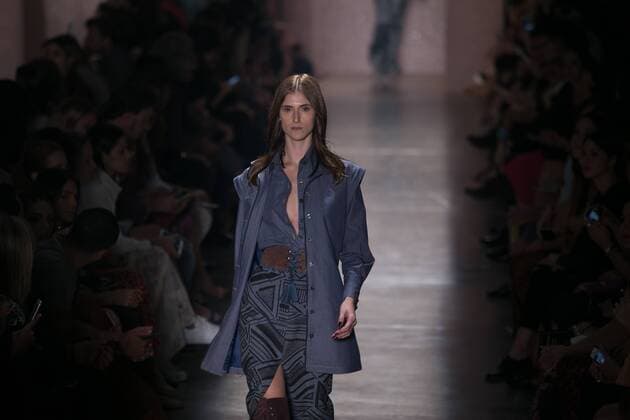 SAO PAULO, Brazil - 10 19 2015: SAO PAULO FASHION WEEK WINTER 2016- Lilly Sarti during Sao Paulo Fashion Week Winter 2016 held at Ibirapuera Park.  Ci?axNeder