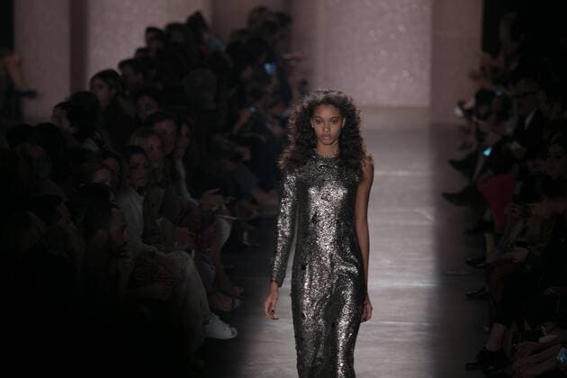 SAO PAULO, Brazil - 10 19 2015: SAO PAULO FASHION WEEK WINTER 2016- Lilly Sarti during Sao Paulo Fashion Week Winter 2016 held at Ibirapuera Park.  Ci?axNeder