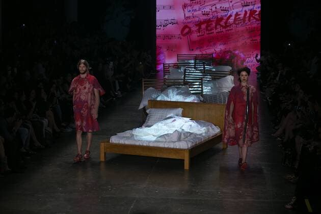 SAO PAULO, Brazil - 10 19 2015: SAO PAULO FASHION WEEK WINTER 2016- Ronaldo Fraga during the Sao Paulo Fashion Week Winter 2016 held at Ibirapuera Park.  Ci?axNeder