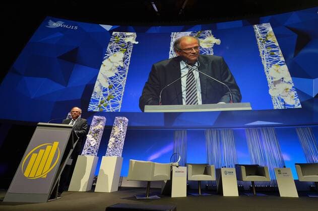 - BRUSSELS, BELGIUM: Deme CEO Alain Bernard pictured during the award ceremony for the 21st edition of Onderneming van het jaar (Dutch-speaking company of the year), Tuesday 20 October 2015, in Brussels.  DAVIDxSTOCKMAN 04724974
