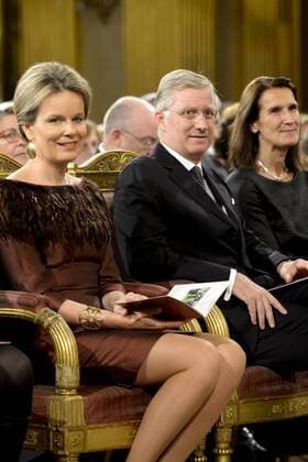 - BRUSSELS, BELGIUM: Queen Mathilde of Belgium and King Philippe - Filip of Belgium pictured during the autumn concert at the Royal Palace, in Brussels, Wednesday 21 October 2015.  DIRKxWAEM 04725525