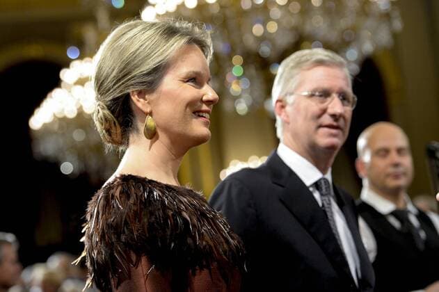 - BRUSSELS, BELGIUM: Queen Mathilde of Belgium and King Philippe - Filip of Belgium pictured during the autumn concert at the Royal Palace, in Brussels, Wednesday 21 October 2015.  DIRKxWAEM 04725547