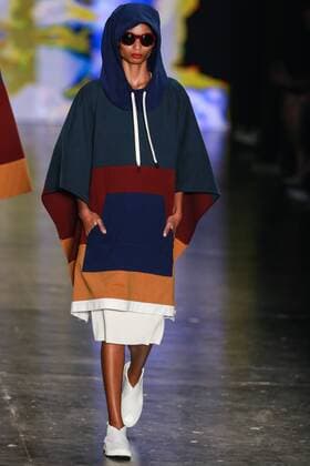 Oct. 22, 2015 - Sao Paulo, Brazil - Model presents creations of Osklen during the 2016 Winter collection of the Sao Paulo Fashion Week. Sao Paulo Brazil - ZUMAp133