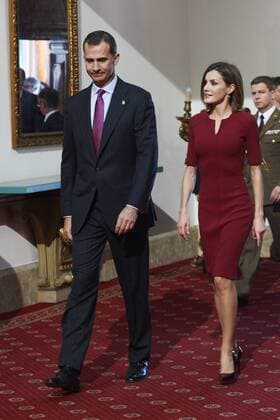 Oct. 23, 2015 - Oviedo, Principado de Asturias, Spain - King Felipe VI of Spain, Queen Letizia of Spain attended an audience with Princesa de Asturias Awards 2015 winners at the Reconquista Hotel on October 23, 2015 in Oviedo, Spain. Oviedo Spain  - ZUMAg15_