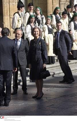 Fotos oficiales de los Premios Princesa de Asturias. La Reina Sofía llegando a la gala de entrega de los Premios Princesa de Asturias. Cordon Press Official photos of the Princess of Asturias Awards. Queen Sofia coming to the awards ceremony of the Princess of Asturias Awards. Fotos oficiales de los Premios Princesa de Asturias 