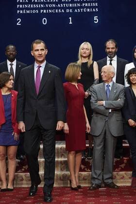 Oct. 23, 2015 - Oviedo, Principado de Asturias, Spain - King Felipe VI of Spain, Queen Letizia of Spain attended an audience with Princesa de Asturias Awards 2015 winners at the Reconquista Hotel on October 23, 2015 in Oviedo, Spain. Oviedo Spain  - ZUMAg15_