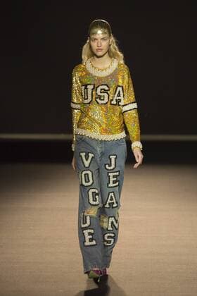 London, UK. 23 10 2015. The V&A presents a retrospective of designer Ashish in the Fashion in Motion series. Highlights from his collections of the last decade were presented in four free catwalk shows. Fashion in Motion: Ashish, V&A Museum, London, UK 