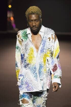 London, UK. 23 10 2015. The V&A presents a retrospective of designer Ashish in the Fashion in Motion series. Highlights from his collections of the last decade were presented in four free catwalk shows. Fashion in Motion: Ashish, V&A Museum, London, UK 