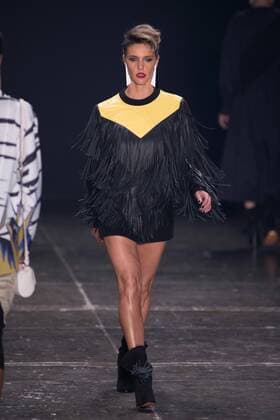 SAO PAULO, Brazil - 10 22 2015: Fashion Week WINTER 2016 - The model Fernanda Lima during Juliana Jabour designer& 39;s fashion show at Fashion Week Winter 2016 held in Sao Paulo.  AlexandrexMoreira