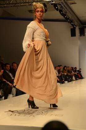 Oct. 23, 2015 - Athens, Greece - A model wears creation of fashion designer Vasilicev Kovacev. Fashion designers present their creations as part of the 18th Athens Xclusive Designers Week fashion event in Athens. Athens Greece - ZUMAp133