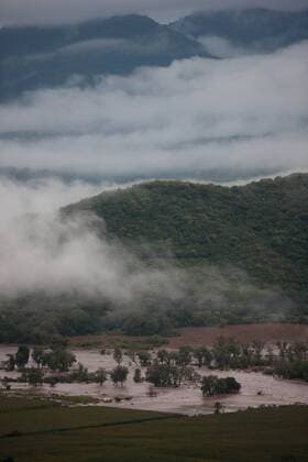 A cloud moves over La Mascota River during Hurricane Patricia in El Refugio town, Jalisco State, western Mexico, on Oct. 24, 2015. The National Meteorological Service of Mexico reported Saturday that Hurricane Patricia has degraded to a tropical storm. Pedro Mera) (jg) (vf) MEXICO-JALISCO-HURRICANE-DEGRADE e PedroxMera 