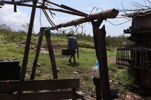 Oct. 24, 2015 - Jalisco, Mexico - Damages in Punta Perula, Jalisco, Mexico, on October 24, 2015 after Hurricane Patricia...Residents of rural areas near Jalisco have seen heavy flooding that has ravaged crops and torn the roofs off several produce stands and homes. Jalisco Mexico  - ZUMAn230