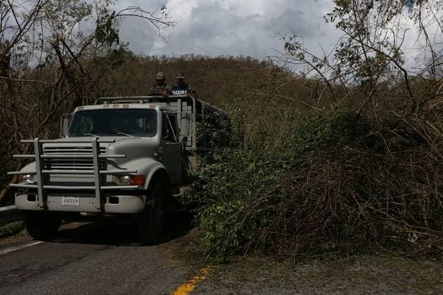 Oct. 24, 2015 - Jalisco, Mexico - Damages in Punta Perula, Jalisco, Mexico, on October 24, 2015 after Hurricane Patricia...Residents of rural areas near Jalisco have seen heavy flooding that has ravaged crops and torn the roofs off several produce stands and homes. Jalisco Mexico  - ZUMAn230