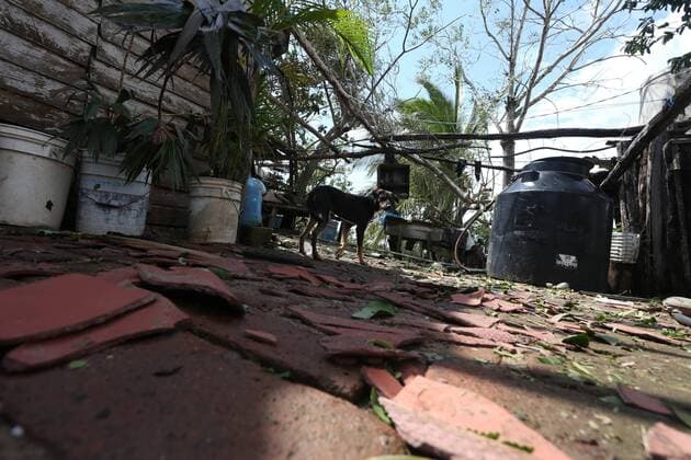 Oct. 24, 2015 - Jalisco, Mexico - Damages in Punta Perula, Jalisco, Mexico, on October 24, 2015 after Hurricane Patricia...Residents of rural areas near Jalisco have seen heavy flooding that has ravaged crops and torn the roofs off several produce stands and homes. Jalisco Mexico  - ZUMAn230