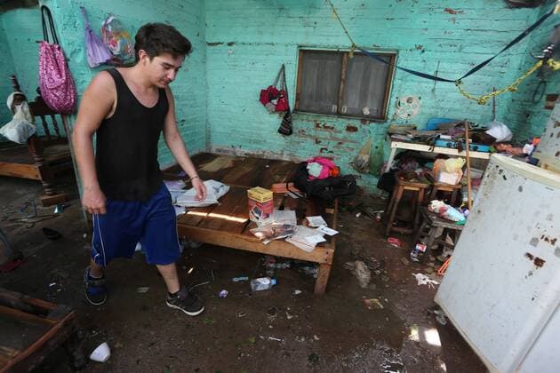Oct. 24, 2015 - Jalisco, Mexico - Damages in Punta Perula, Jalisco, Mexico, on October 24, 2015 after Hurricane Patricia...Residents of rural areas near Jalisco have seen heavy flooding that has ravaged crops and torn the roofs off several produce stands and homes. Jalisco Mexico  - ZUMAn230