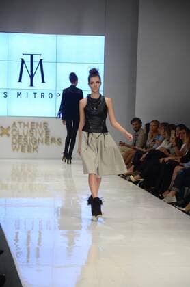 Oct. 24, 2015 - Athens, Greece - A model wears a creation of Tassos Mitropoulos fashion designer. Fashion designers present their creations as part of 2nd Day of the 18th Athens Xclusive Designers Week fashion event in Athens. Athens Greece - ZUMAp133