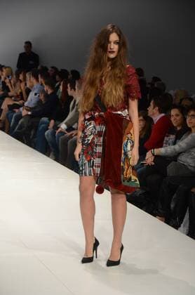 Oct. 24, 2015 - Athens, Greece - A model wears a creation of Marcello Niktas fashion designer. Fashion designers present their creations as part of 2nd Day of the 18th Athens Xclusive Designers Week fashion event in Athens. Athens Greece - ZUMAp133