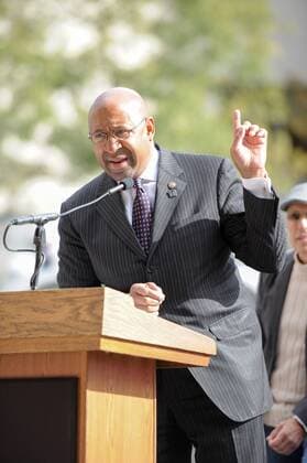 Oct. 26, 2015 - Chester, Pennsylvania, U.S - Philadelphia Mayor MICHAEL NUTTER, gives a speech at the Philadelphia Music Alliance 2015 induction ceremony which was held at the Kimmel Center in Philadelphia Pa Chester U.S. - ZUMArf1_