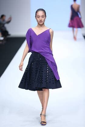 BEIJING, CHINA - OCTOBER 26: (CHINA OUT) A model showcases designs on the runway at Angelos Bratis Collection during the Mercedes-Benz China Fashion Week Spring Summer 2016 at 751D.PARK on October 26, 2015 in Beijing, China.  CFP474944389