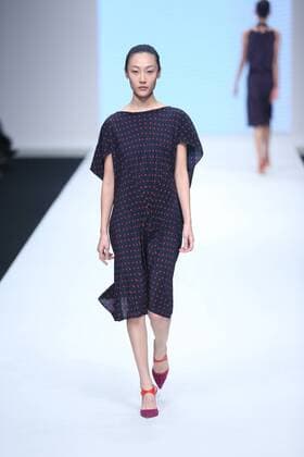 BEIJING, CHINA - OCTOBER 26: (CHINA OUT) A model showcases designs on the runway at Angelos Bratis Collection during the Mercedes-Benz China Fashion Week Spring Summer 2016 at 751D.PARK on October 26, 2015 in Beijing, China.  CFP474944392