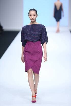 BEIJING, CHINA - OCTOBER 26: (CHINA OUT) A model showcases designs on the runway at Angelos Bratis Collection during the Mercedes-Benz China Fashion Week Spring Summer 2016 at 751D.PARK on October 26, 2015 in Beijing, China.  CFP474944399