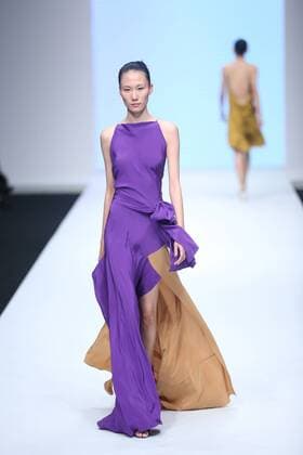 BEIJING, CHINA - OCTOBER 26: (CHINA OUT) A model showcases designs on the runway at Angelos Bratis Collection during the Mercedes-Benz China Fashion Week Spring Summer 2016 at 751D.PARK on October 26, 2015 in Beijing, China.  CFP474944401
