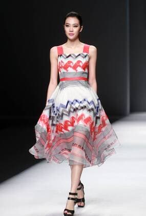 BEIJING, CHINA - OCTOBER 28: (CHINA OUT) A model showcases designs on the runway at OUDIFU & oudifufay Collection during the Mercedes-Benz China Fashion Week Spring Summer 2016 at Beijing Hotel on October 28, 2015 in Beijing, China.  CFP475027351