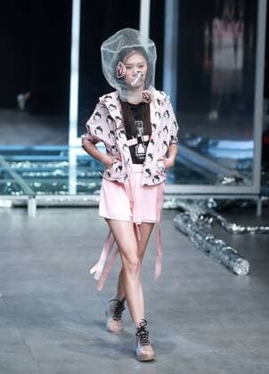 BEIJING, CHINA - OCTOBER 28: (CHINA OUT) A model showcases designs on the runway at ILOVECHOC Collection during the Mercedes-Benz China Fashion Week Spring Summer 2016 at 751D.PARK on October 28, 2015 in Beijing, China.  CFP475027923