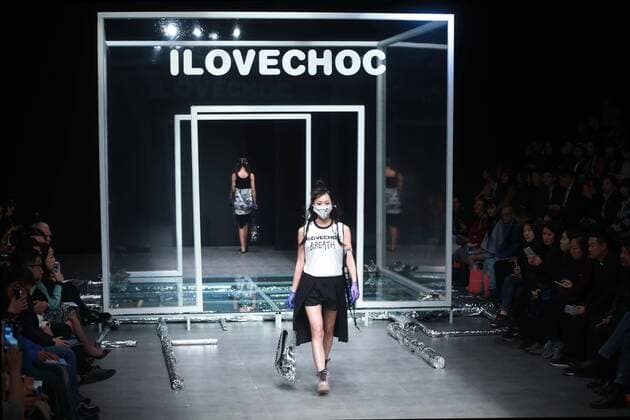 BEIJING, CHINA - OCTOBER 28: (CHINA OUT) A model showcases designs on the runway at ILOVECHOC Collection during the Mercedes-Benz China Fashion Week Spring Summer 2016 at 751D.PARK on October 28, 2015 in Beijing, China.  CFP475027936