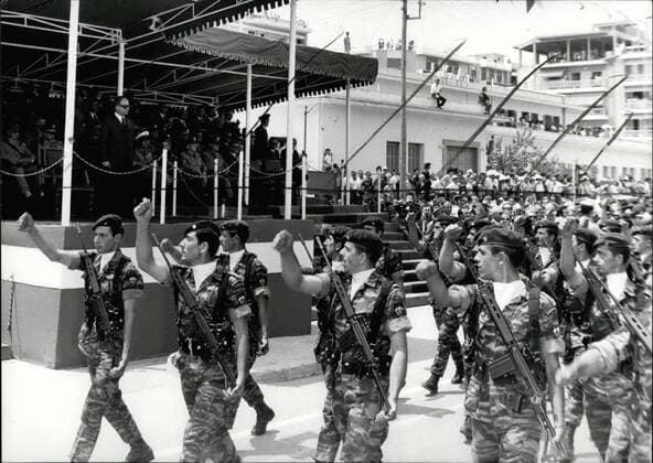 1972 - George Papadopoulos greece army march parade military. - ZUMAk09_