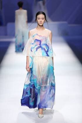 BEIJING, CHINA - OCTOBER 29: (CHINA OUT) A model showcases designs on the runway at GaryWat Qu Tingnan Collection during the Mercedes-Benz China Fashion Week Spring Summer 2016 at Beijing Hotel on October 29, 2015 in Beijing, China.  CFP475107422