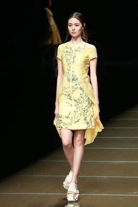 BEIJING, CHINA - OCTOBER 29: (CHINA OUT) A model showcases designs on the runway at 95 Secret Deng Zhaoping Collection during the Mercedes-Benz China Fashion Week Spring Summer 2016 at Beijing Hotel on October 29, 2015 in Beijing, China.  CFP475107099