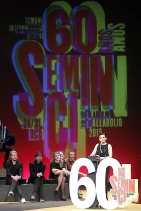 French actress Juliette Binoche Golden Spike of Honor during the 60th Seminci. October 31,2015.  (20151031161)