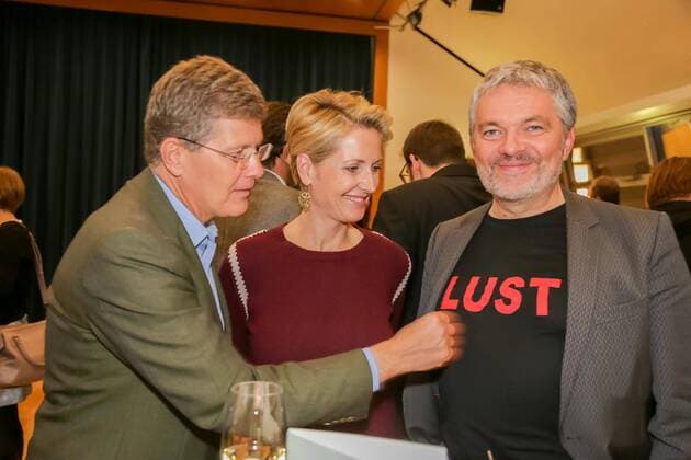 03.11.2015, Wiener Urania, Österreichischer Kabarettpreis 2015, Verleihungs-Gala im Bild: Karl Hohenlohe -mit Gattin Martina, Werner Brix