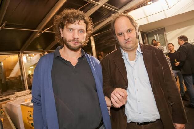 03.11.2015, Wiener Urania, Österreichischer Kabarettpreis 2015, Verleihungs-Gala im Bild: Martin Puntigam, Matthias Egersdörfer -Gewinner Programmpreis